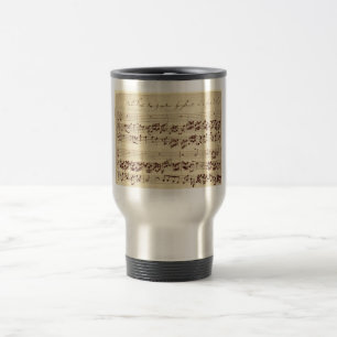 Old Music Notes - Bach Music Sheet Travel Mug