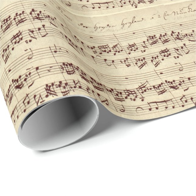 Old Music Notes - Bach Music Sheet Wrapping Paper (Roll Corner)