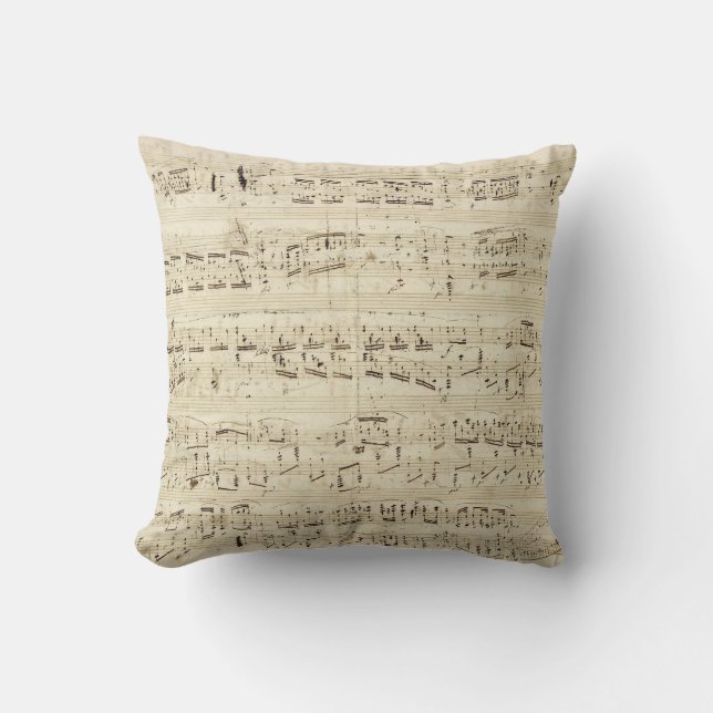 Old Music Notes - Chopin Music Sheet Cushion (Front)
