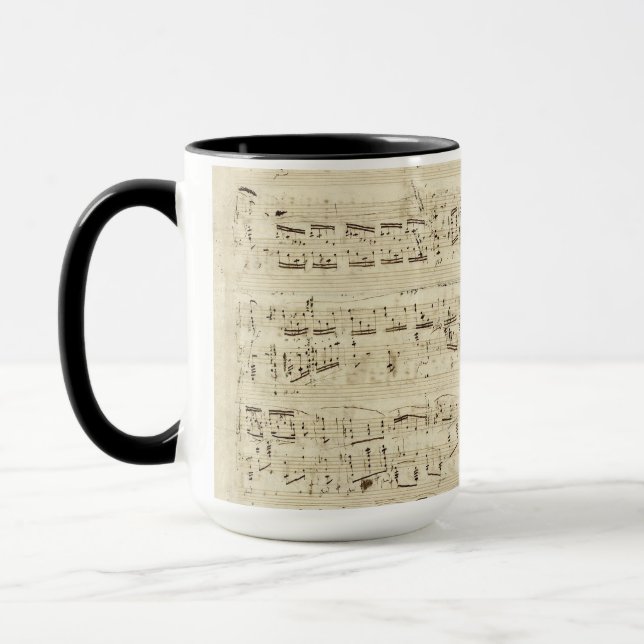 Old Music Notes - Chopin Music Sheet Mug (Left)