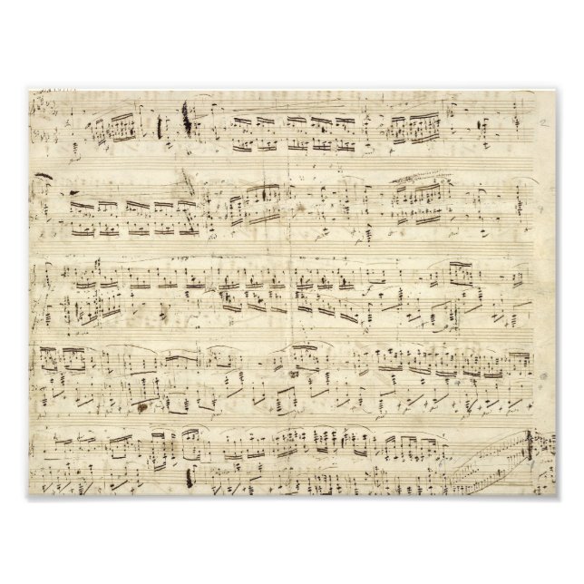 Old Music Notes - Chopin Music Sheet Photo Print (Front)