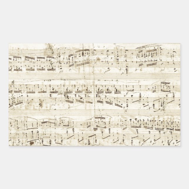 Old Music Notes - Chopin Music Sheet Rectangular Sticker (Front)