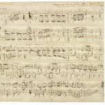 Old Music Notes - Chopin Music Sheet Standing Photo Sculpture<br><div class="desc">Old music sheet of Frederic Chopin. Original musical notation of this famous classical composer.</div>