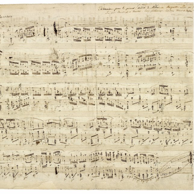 Old Music Notes - Chopin Music Sheet Standing Photo Sculpture (Front)