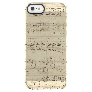 Old Music Notes - Chopin Music Sheet Clear iPhone SE/5/5s Case