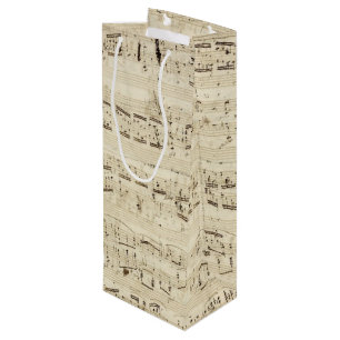 Old Music Notes - Chopin Music Sheet Wine Gift Bag