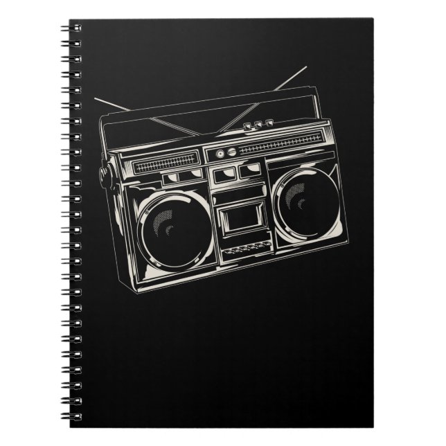 Old Music Radio Vintage Hip Hop Bass Notebook (Front)