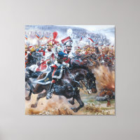 Old Napoleonic battle scene painting Leipzig 