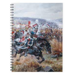 Old Napoleonic battle scene painting Leipzig  Notebook