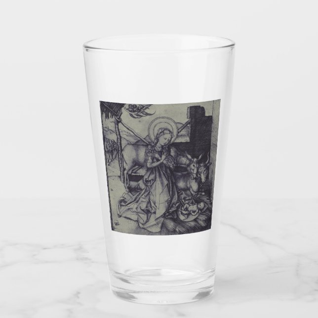 Old Nativity scene og Jesus Christ Glass (Front)