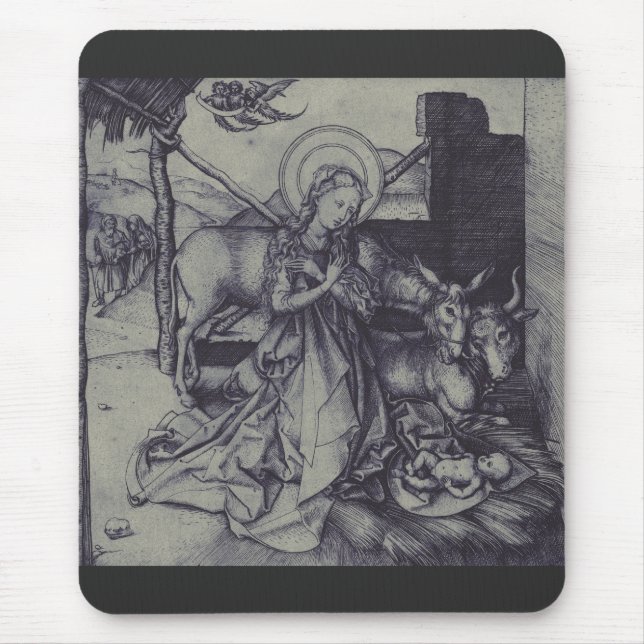 Old Nativity scene og Jesus Christ Mouse Mat (Front)