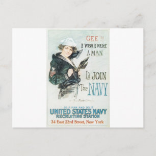 Old Navy Poster circa 1918 Postcard