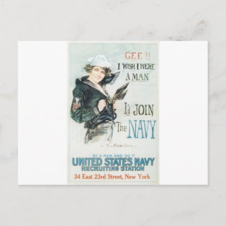 Old Navy Poster circa 1918 Postcard