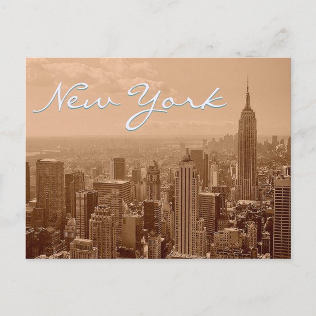 Old New York City Photograph & Script Postcard (Front)