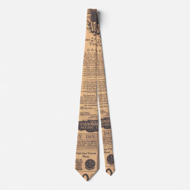 Old Newspaper Page Style Tie (Front)