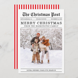 Old Newspaper Style Christmas Greeting Card