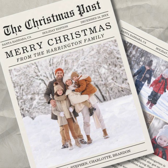 Old Newspaper Style Christmas Greeting Card (Creator Uploaded)