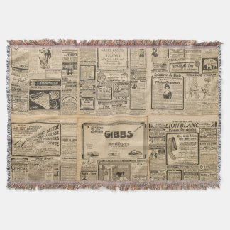Old newspaper: vintage paper background. throw blanket