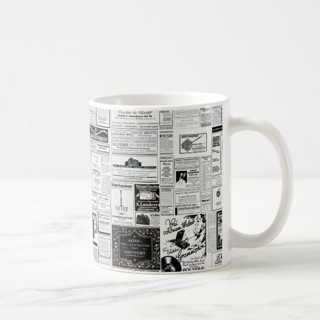 Old Newspaper Vintage Retro Advert Coffee Mug (Right)