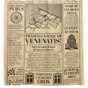 Old newspaper vintage. Retro newsprint with text a Shower Curtain