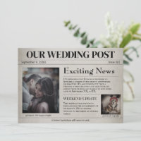 Old Newspaper Wedding Save the Date