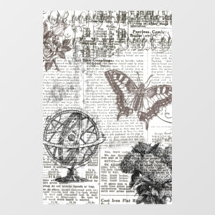 Old newspaper window cling