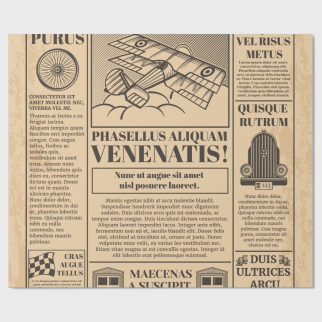 old newspaper wrapping paper (Flat)