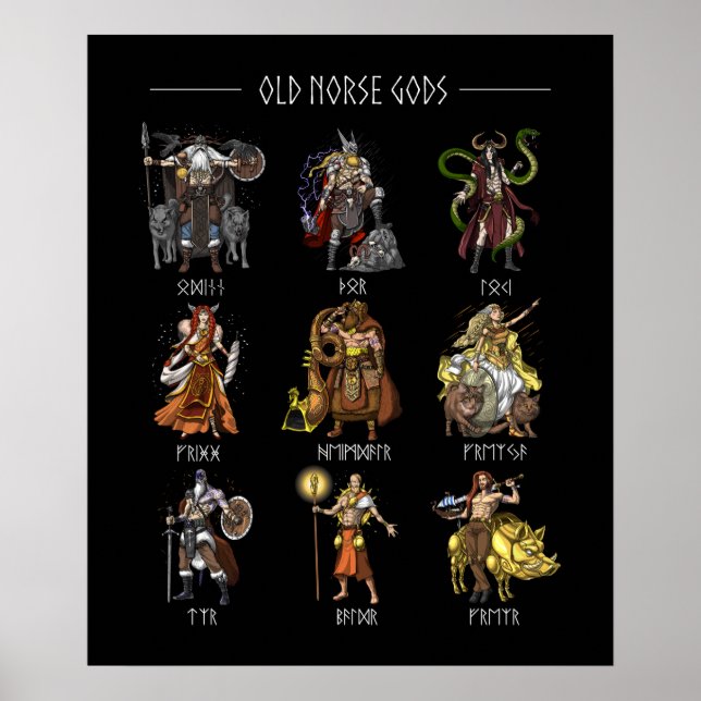 Old Norse Gods Poster (Front)
