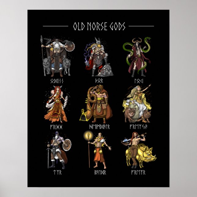 Old Norse Gods Poster (Front)