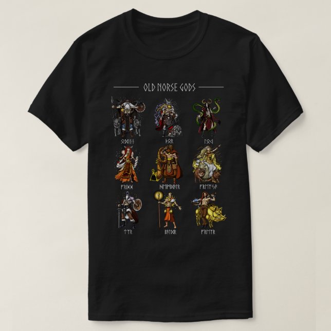 Old Norse Gods T-Shirt (Design Front)