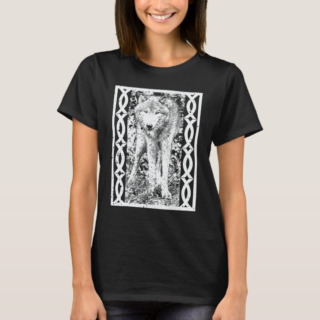Old Norse Mythology Fenrir Fame Wolf Ancient Monst T-Shirt (Front)