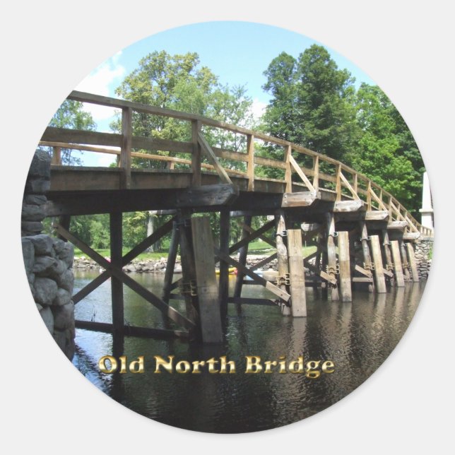 Old North Bridge - Revolutionary War Concord MA Classic Round Sticker (Front)