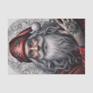 Old Nostalgic Vintage Tattoo Santa Tissue Paper