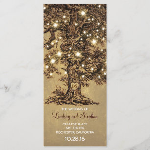 old oak tree rustic wedding programs programme