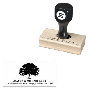 Old Oak Tree Wedding Return Address  Rubber Stamp
