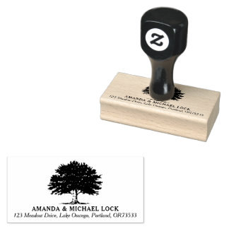 Old Oak Tree Wedding Return Address  Rubber Stamp