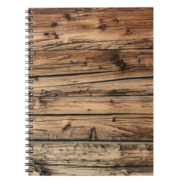 Old oak wood texture background notebook (Front)