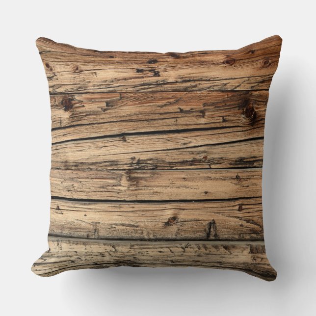 Old oak wood texture background throw pillow (Front)