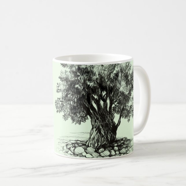 Old Olive tree Coffee Mug (Front Right)