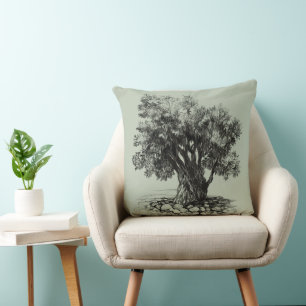 Old olive tree cushion