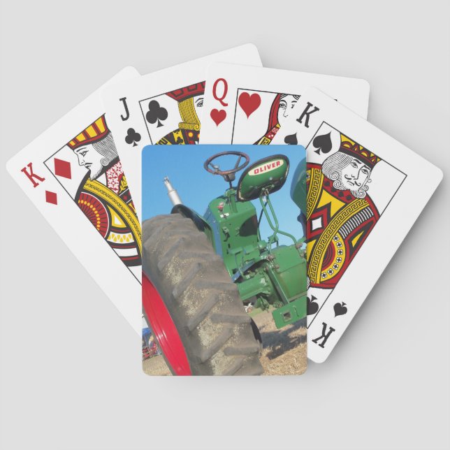 Old Oliver tractor farmer gifts farm playingcards Playing Cards (Back)