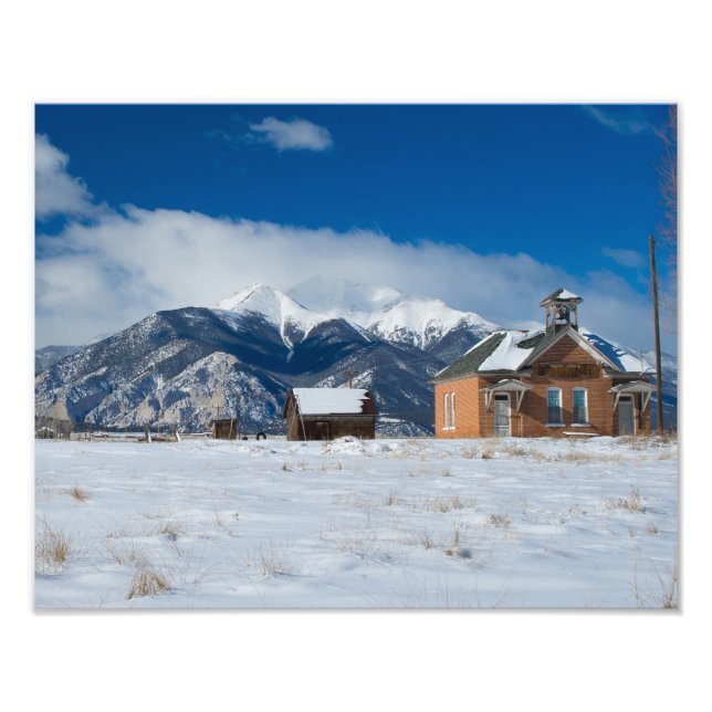 Old One Room Schoolhouse Salida, Mt Princeton Photo Print (Front)
