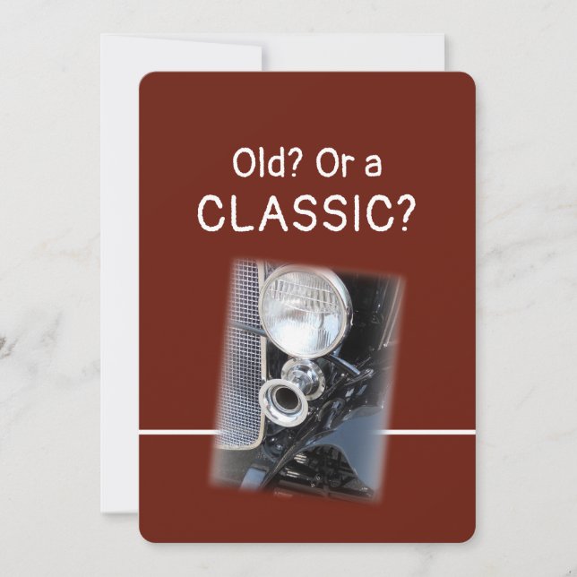 Old or a Classic 1920s Bentley Fun Birthday Card (Front)