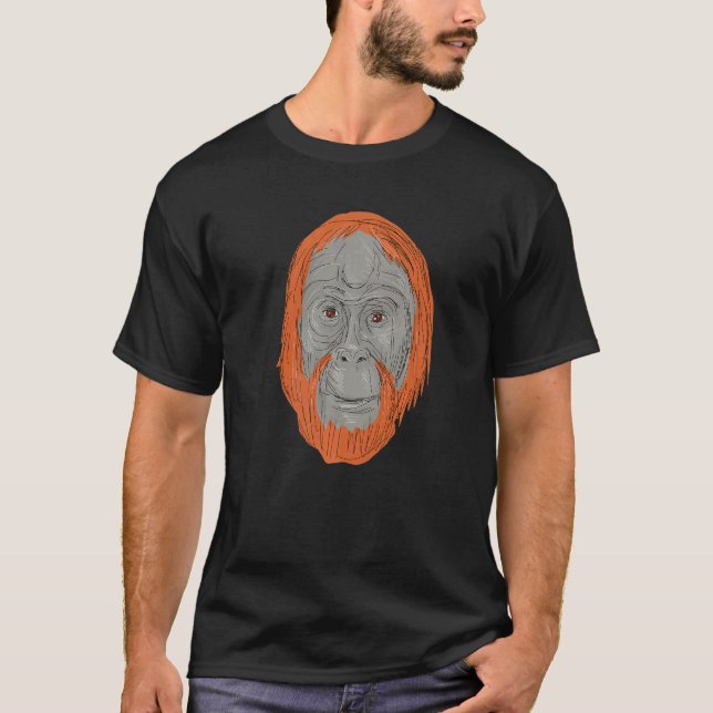 Old Orangutan Ape Monkey Orangutan T-Shirt (Front)