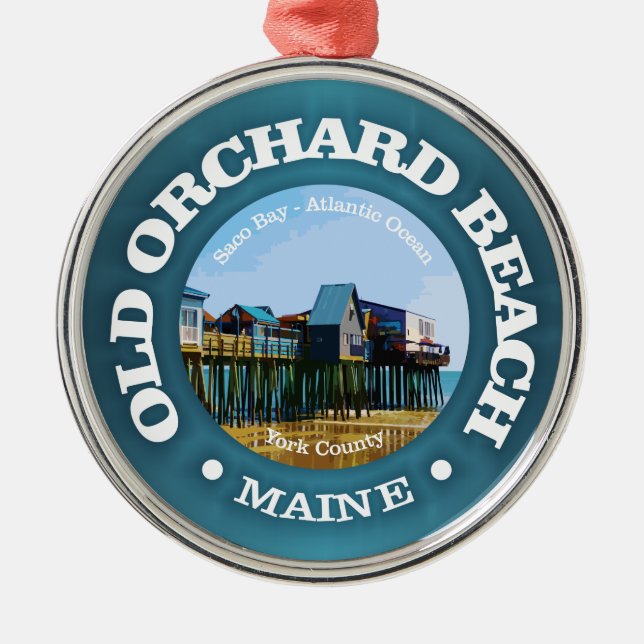 Old Orchard Beach (C) Metal Tree Decoration (Front)