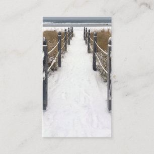 old orchard beach in winter business card