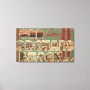 Old Orchard Beach, Maine - Large Letter Scenes Canvas Print