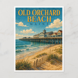 Old Orchard Beach Maine Ocean Pier GeoSaga Postcard