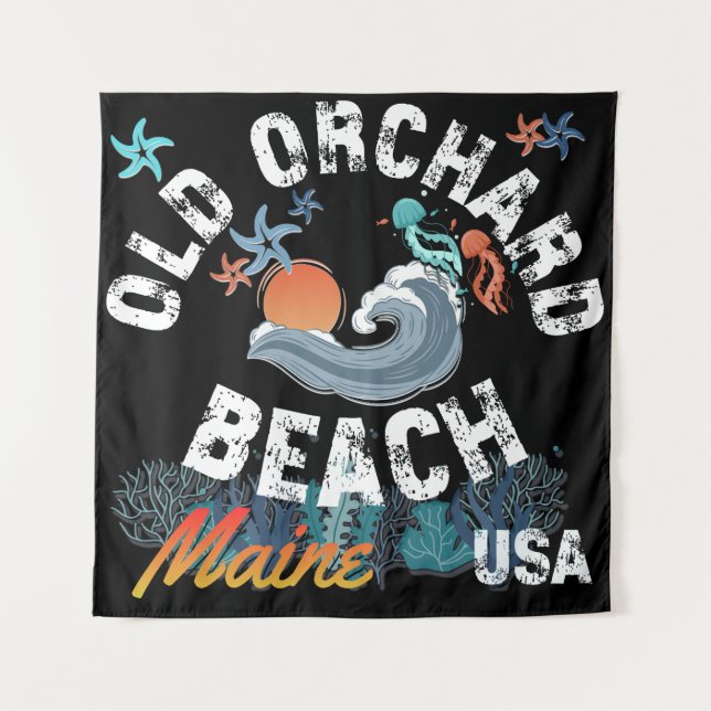 Old Orchard Beach, Maine USA Tapestry (Front)