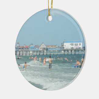 Old Orchard Beach Pier Ceramic Tree Decoration